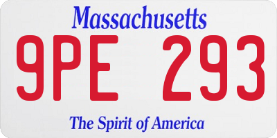 MA license plate 9PE293