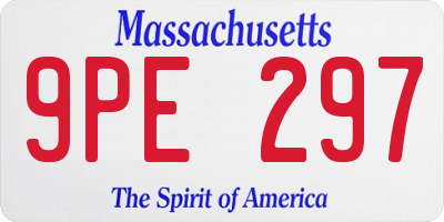 MA license plate 9PE297
