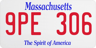 MA license plate 9PE306