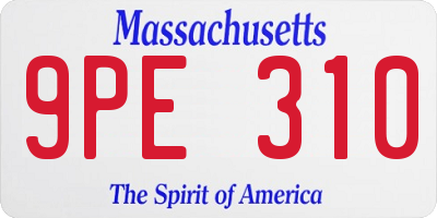 MA license plate 9PE310