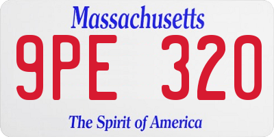MA license plate 9PE320