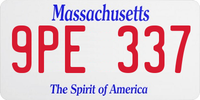 MA license plate 9PE337