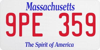 MA license plate 9PE359