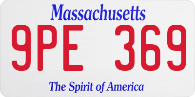 MA license plate 9PE369