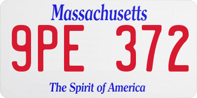 MA license plate 9PE372