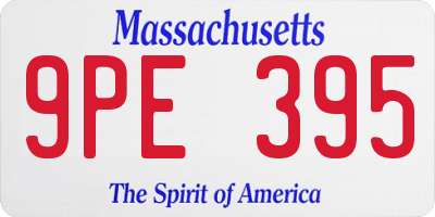 MA license plate 9PE395