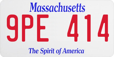MA license plate 9PE414