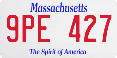 MA license plate 9PE427