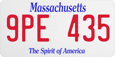 MA license plate 9PE435