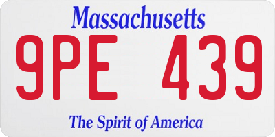 MA license plate 9PE439