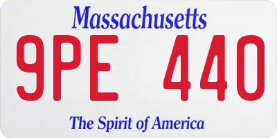MA license plate 9PE440