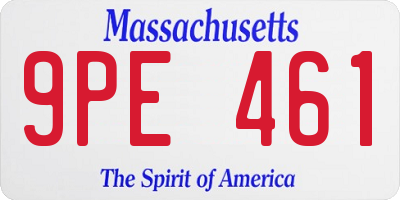 MA license plate 9PE461