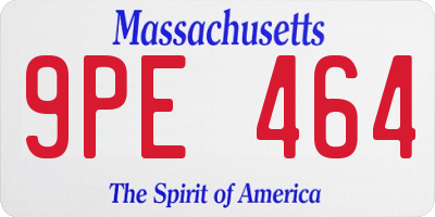 MA license plate 9PE464