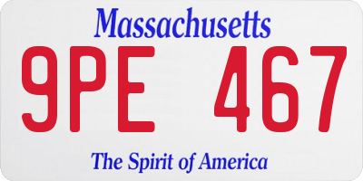 MA license plate 9PE467