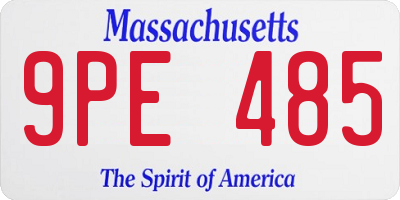 MA license plate 9PE485