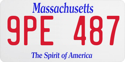 MA license plate 9PE487