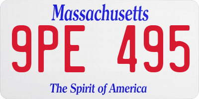MA license plate 9PE495