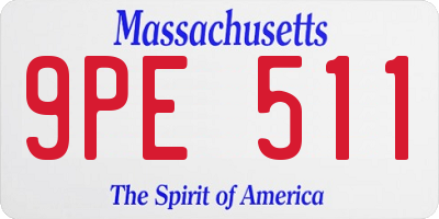 MA license plate 9PE511