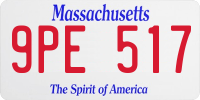 MA license plate 9PE517