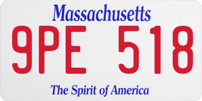 MA license plate 9PE518