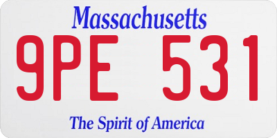 MA license plate 9PE531