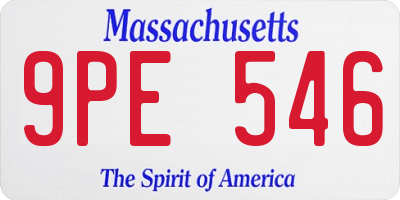 MA license plate 9PE546