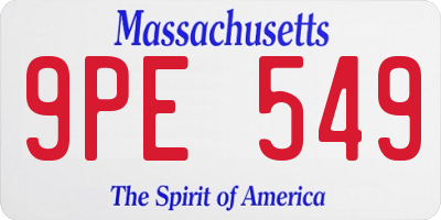 MA license plate 9PE549