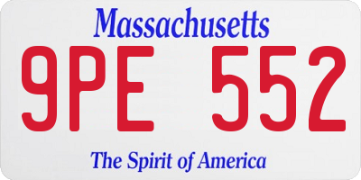 MA license plate 9PE552
