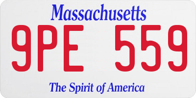 MA license plate 9PE559