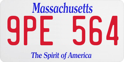 MA license plate 9PE564