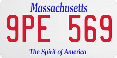 MA license plate 9PE569
