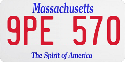 MA license plate 9PE570