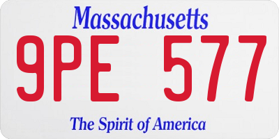 MA license plate 9PE577