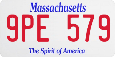 MA license plate 9PE579