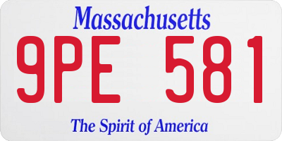 MA license plate 9PE581