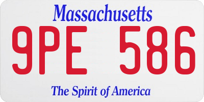 MA license plate 9PE586
