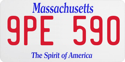 MA license plate 9PE590