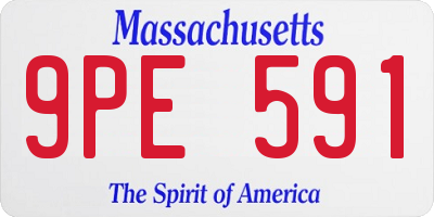 MA license plate 9PE591
