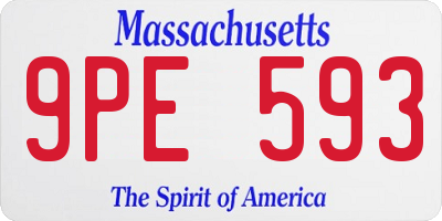 MA license plate 9PE593