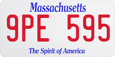 MA license plate 9PE595