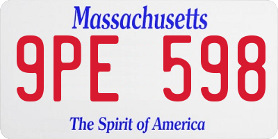 MA license plate 9PE598
