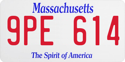 MA license plate 9PE614