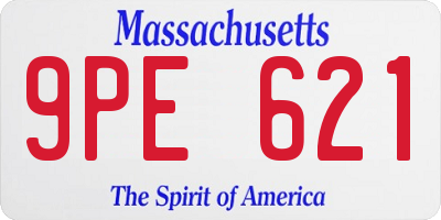 MA license plate 9PE621