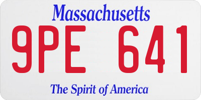 MA license plate 9PE641