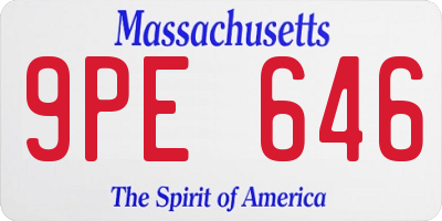 MA license plate 9PE646