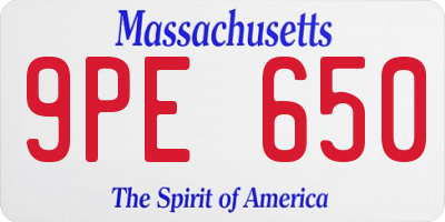 MA license plate 9PE650