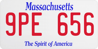 MA license plate 9PE656