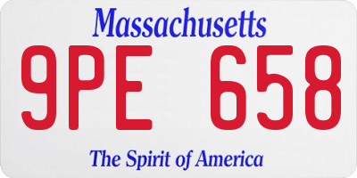 MA license plate 9PE658
