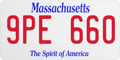 MA license plate 9PE660