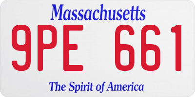 MA license plate 9PE661